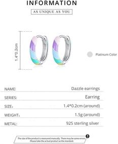 img 1 attached to 💎 GDDX Rainbow Huggie Hoop Stud Earrings in Sterling Silver with Cubic Zirconia Cuff – Elegant Earrings for Women and Girls