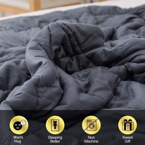 img 1 attached to COCOBELA Cooling Weighted Blanket 15 lbs, 60x80 Dark Grey - Premium Glass Beads with Breathable Cotton for Adults and Kids
