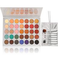 💄 35 colors eyeshadow palette and makeup brushes set - matte shimmer eye shadow palette | waterproof, natural pigmented nude naked smokey professional cosmetic kit logo