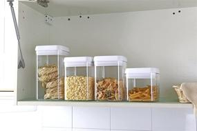 img 2 attached to XL, L, M Easy Lock Airtight Kitchen Storage Containers Set - 4pc Plastic Canisters with Vacuum Seal Lids in White (1.8 Gallons / 6.7 Liters)