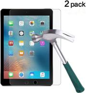 💡 tantek [2-pack] tempered glass screen protector - compatible for ipad 9.7" (2017)/ipad pro 9.7/ipad air 2/ipad air - apple pencil compatible/2.5d round edge/scratch resistant logo