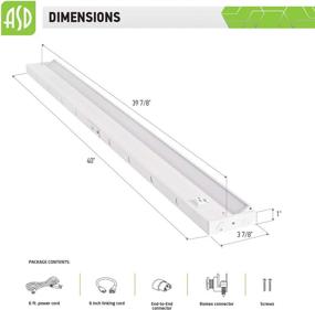 img 2 attached to ASD LED Swivel Under Cabinet Lighting, 40 Inch, Dimmable, Hardwired or Plug-in Installation, 🔦 3 Color Levels - 2700K/3000K/4000K, Rotatable Lens, Linkable, ETL & Energy Star Certified, White Finish