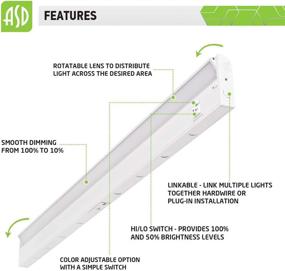 img 1 attached to ASD LED Swivel Under Cabinet Lighting, 40 Inch, Dimmable, Hardwired or Plug-in Installation, 🔦 3 Color Levels - 2700K/3000K/4000K, Rotatable Lens, Linkable, ETL & Energy Star Certified, White Finish