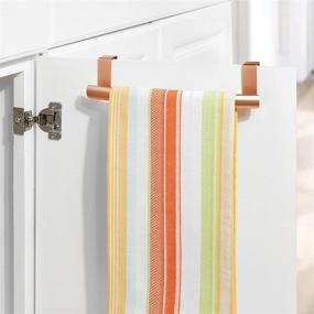 img 2 attached to 🧺 mDesign Spira Collection 2-Pack Copper Towel Rack Organizer - Over Cabinet or Door Storage for Kitchen and Bathroom - Holds Hand Towels & Washcloths