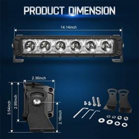 img 3 attached to 🚗 AutoFeel Светодиодный световой брус 14 дюймов: супер яркий свет для бездорожья и туманной погоды с дневным ходовым светом - 6300LM точечный луч для грузовика, пикапа, квадроцикла, внедорожника, лодки