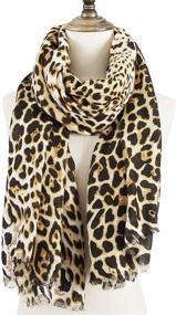 img 3 attached to 🐆 AIWANK Leopard Print Scarf - Large Blanket Wrap Shawl for Women, Stylish Cheetah Scarves