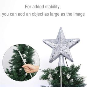 img 1 attached to 🌟 AerWo Lighted Star Tree Topper with Rotating Snowflake Projector Lights - 3D Glitter Hollow Star for Christmas Tree Decorations