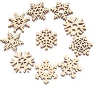 🎄 50 wooden snowflake decorations for christmas: craft ornaments, cutouts, and hanging ornaments with jute twine - unfinished wood snowflake embellishments logo