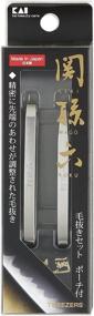 img 1 attached to Kai Seki Magoroku Tweezers Set with Pouch for Enhanced Efficiency (HC1834)