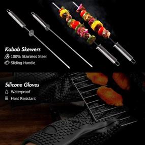 img 3 attached to 🔥 25Pcs KUYOU Stainless Steel Grilling Accessories BBQ Grill Tools Set for Men & Women – Ideal for Smoker, Camping, Kitchen, Backyard Barbecue – Includes Carry Case Bag & Thermometer