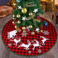 stunning 48-inch red and black christmas tree skirt - perfect xmas decorations and ornaments for festive holiday parties logo