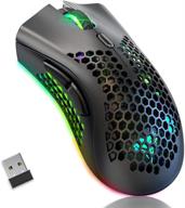🖱️ bengoo km-1 wireless gaming mouse with honeycomb shell: ergonomic rgb optical gamer mice for laptop pc mac logo