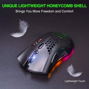 img 3 attached to 🖱️ BENGOO KM-1 Wireless Gaming Mouse with Honeycomb Shell: Ergonomic RGB Optical Gamer Mice for Laptop PC Mac