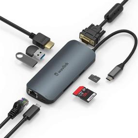 img 4 attached to WAVLINK USB C Hub: 8-в-1 Мини-док-станция с 4K HDMI, гигабитным Ethernet, 2 USB 3.0, 87 Вт Поставка питания - совместим с MacBook Pro