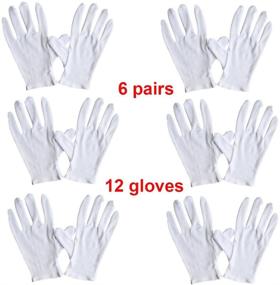 img 3 attached to 🧤 Versatile Medium-sized White Cotton Gloves for Cosmetic Moisturizing, Jewelry Inspection, and Hand Spa - 6 Pairs