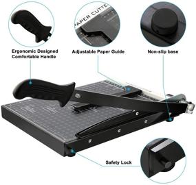 img 2 attached to 📐 A4 Paper Trimmer: Heavy Duty Metal Base Cutter for Office & Home Use - 13" Cut Length, 12 Sheet Capacity (Black)