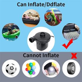 img 3 attached to Powerful Electric Air Pump for Inflatables: AC Mattress Pump with 3 Nozzles | Quick Portable Inflator Deflator for Pool Floats, Camping, Air Beds, Rafts, Boats, Toys, and Swimming Rings