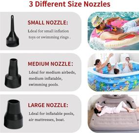 img 1 attached to Powerful Electric Air Pump for Inflatables: AC Mattress Pump with 3 Nozzles | Quick Portable Inflator Deflator for Pool Floats, Camping, Air Beds, Rafts, Boats, Toys, and Swimming Rings
