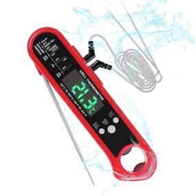 img 4 attached to 🌡️ HAANEW Digital Meat Thermometer with Backlight and Alarm for BBQ, Kitchen, and Frying Oil - Instant Read Food Thermometer with Three Probes and Built-in Magnet