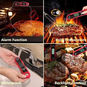 img 1 attached to 🌡️ HAANEW Digital Meat Thermometer with Backlight and Alarm for BBQ, Kitchen, and Frying Oil - Instant Read Food Thermometer with Three Probes and Built-in Magnet