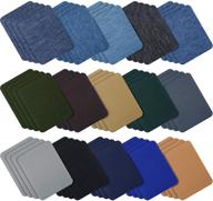 assorted colorful cloth repair patch kit for jackets, jeans, and clothes - 60 iron-on fabric patches for jean repair logo