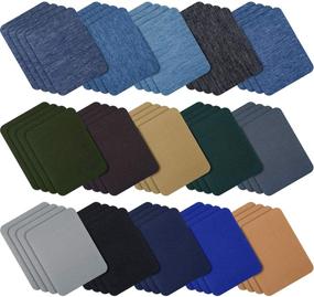 img 4 attached to Assorted Colorful Cloth Repair Patch Kit for Jackets, Jeans, and Clothes - 60 Iron-On Fabric Patches for Jean Repair