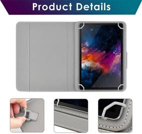 img 1 attached to 📱 DETUOSI Universal 8.0 inch Tablet Case - Protective Folio PU Leather Stand Shell Case for 8 inch Tablets (Android/iOS/Windows) - Travel Portable with 4 Fixed Rings #4