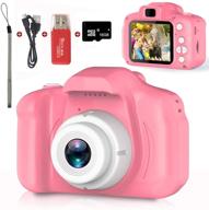 📸 kids camera: 1080p ips 2 inch toddler video recorder with 16gb tf card - perfect christmas & birthday toy gifts for kids age 3-8 (pink) logo