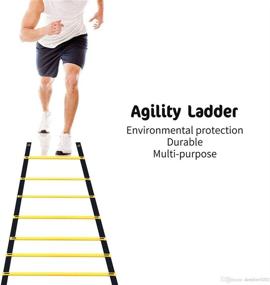 img 1 attached to 🏃 Kids & Teens Speed Agility Training Ladder - Kxuhivc Agility Ladder with Carrying Bag, 12-Rung Adjustable Jumping Step Rope, for Outdoor Athletic Physical Training, Football Sports Drills and Exercise