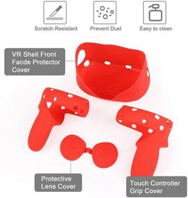 img 3 attached to Jayol Oculus Quest 2 Accessories - VR Silicone Cover For Oculus Quest 2 - Touch Controller Grip Cover - VR Shell Front Face Protector Cover - Protective Lens Cover (3Pcs Set