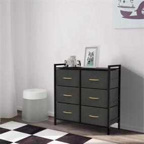 img 2 attached to ROMOON Fabric Dresser Organizer with 6 Drawers - Dark Grey, Ideal Storage Tower for Bedroom, Hallway, Entryway, Closets