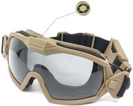 👓 pairsoftwin tactical airsoft goggles with built-in fan - anti fog & two lenses logo