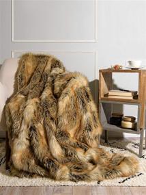 img 3 attached to 🔥 Shop the Best Home Fashion Heavyweight Super Soft Luxury Faux Fur Oversized Throw Blanket - Amber Fox - 58" W x 84" L