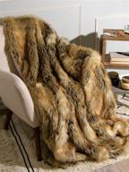 🔥 shop the best home fashion heavyweight super soft luxury faux fur oversized throw blanket - amber fox - 58" w x 84" l logo