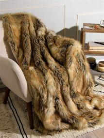 img 4 attached to 🔥 Shop the Best Home Fashion Heavyweight Super Soft Luxury Faux Fur Oversized Throw Blanket - Amber Fox - 58" W x 84" L