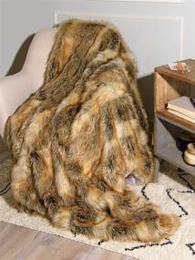 img 2 attached to 🔥 Shop the Best Home Fashion Heavyweight Super Soft Luxury Faux Fur Oversized Throw Blanket - Amber Fox - 58" W x 84" L