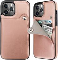 onetop compatible with iphone 12 pro max slim wallet case with credit card holder logo