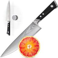 greatergoods japanese damascus chef knife and magnet holder set: vg-10 steel, 8 🔪 inch kitchen knives, 100% ultra premium, sharp cutting & chopping, ergonomic handle, durable & balanced logo