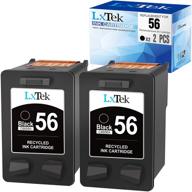 lxtek remanufactured ink cartridge replacement for hp 56 c6656an | compatible with deskjet 5850, 5650, 5150 | compatible with photosmart 7150, 7260, 7350, 7960 | psc 2510 printer | pack of 2 black cartridges logo