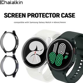 img 2 attached to Чехол HATALKIN из твердого поликарбоната с закаленным стеклом для Samsung Galaxy Watch 4 44 мм - полноценный защитный бампер для чехла Galaxy Watch 4 Case 44 мм 2021 года (4 шт.)