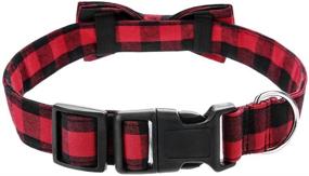 img 1 attached to 🐶 Love Dream Dog Collar with Bowtie: Stylish Plaid, Breakaway Design for Small, Medium & Large Dogs