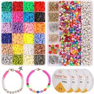 📿 7380pcs flat polymer clay beads kit - 24 colors 6mm, heishi beads for diy bracelets, necklaces, earrings - jewelry making kit with two boxes - thousands of beading accessories included logo