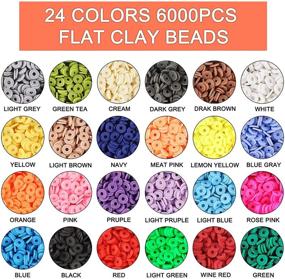 img 3 attached to 📿 7380Pcs Flat Polymer Clay Beads Kit - 24 Colors 6mm, Heishi Beads for DIY Bracelets, Necklaces, Earrings - Jewelry Making Kit with Two Boxes - Thousands of Beading Accessories Included