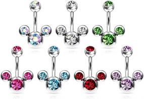 img 1 attached to Stunning Triple Bubble Navel Ring: Covet Jewelry 316L Surgical Steel Elegance