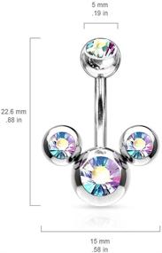 img 2 attached to Stunning Triple Bubble Navel Ring: Covet Jewelry 316L Surgical Steel Elegance