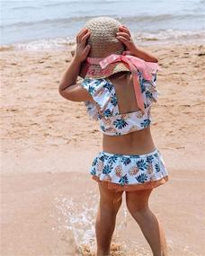 img 1 attached to 👶 swimsobo Toddler Girls Swimsuits: Charming Flutter Sleeve Two-Piece Bathing Suits for Quick Dry Swimwear 1-8T