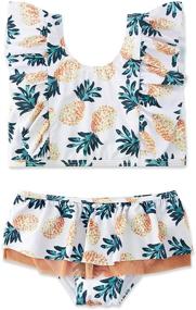 img 4 attached to 👶 swimsobo Toddler Girls Swimsuits: Charming Flutter Sleeve Two-Piece Bathing Suits for Quick Dry Swimwear 1-8T