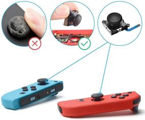 img 1 attached to 🎮 GANGZHIBAO 4 Pack Joycon Joystick Replacement Kit with Buckles, Thumb Grips Caps, Pry Tools - Compatible for Switch JoyCon, Controller Repair Parts Set with 3D Analog Left/Right Thumb Stick