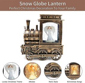 img 3 attached to 🎶 Magical Angel in Musical Train Snow Globe Lantern with LED Glitter - Battery Operated & Timed