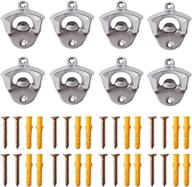 🍺 onestone stainless steel industrial-style wall mounted bottle opener with screws - matte beer bartender cap opener (8 count) логотип